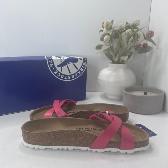 Birkenstock Almere II Burko Flor Sandals Graceful Raspberry Women's 5/EU 36 NWB - Picture 7 of 10